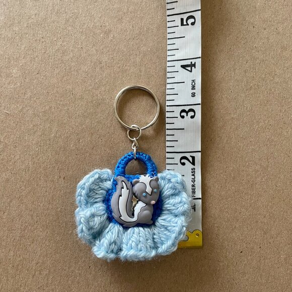 Little Squirrel Keychain Charm, Crochet Handmade Backpack Charm - Picture 5 of 6